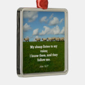 Bijbelvers, John 10:27, Mijn schapen.. Metalen Ornament (Rechts)