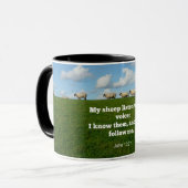 Bijbelvers, John 10:27, Mijn schapen.. Mok (Voorkant links)