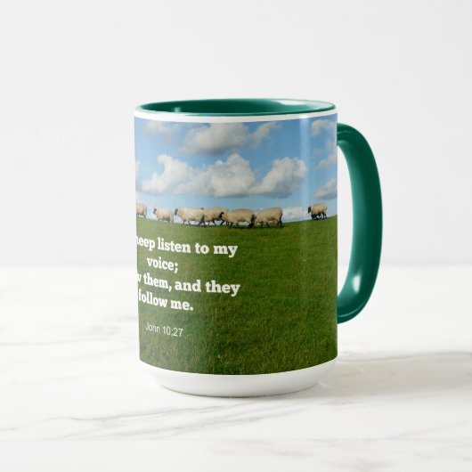 Bijbelvers, John 10:27, Mijn schapen.. Mok (Voorkant rechts)