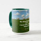 Bijbelvers, John 10:27, Mijn schapen.. Mok (Voorkant links)