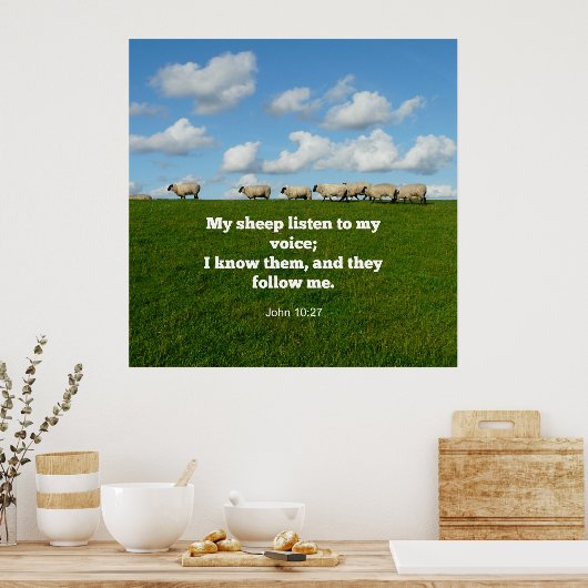 Bijbelvers, John 10:27, Poster (Keuken)