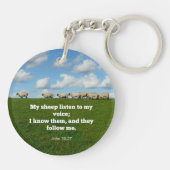 Bijbelvers, John 10:27, schapen, Sleutelhanger (Achterkant)