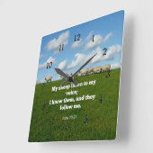 Bijbelvers, John 10:27, schapen, Vierkante Klok (Hoek)