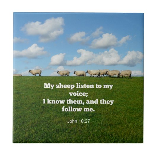 Bijbelvers, John 10:27, Tegeltje (Voorkant)