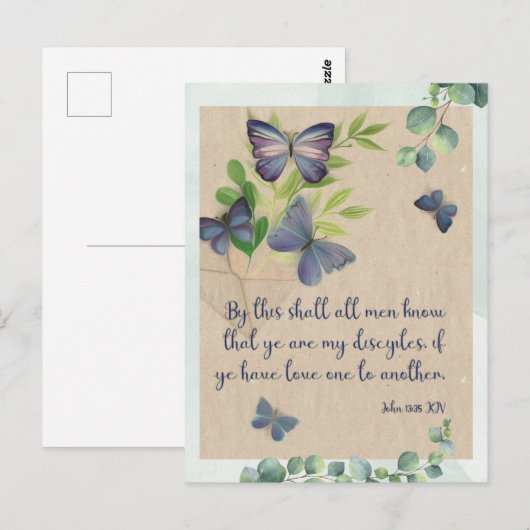 Bijbelvers Kaart Johannes 13:35 KJV - Briefkaart (Voorkant / Achterkant)