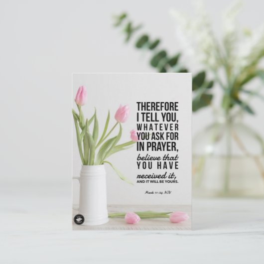 Bijbelvers Kaart Marcus 11:24 - Briefkaart (Staand voorkant)