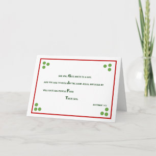 Bijbelvers Kerst Kaart - Mattheüs 1:21