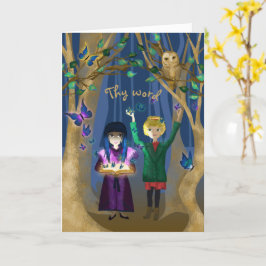 Bijbelvers, kieuwen, Butterflies Storybook Art Kaart