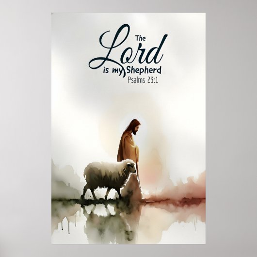 Bijbelvers Kunstprint, Psalm 231 Christelijk Poster (Voorkant)