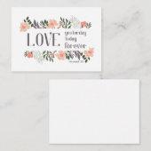 Bijbelvers: Liefde gisteren, vandaag, voor altijd Notitiekaartje (Voorkant / Achterkant)