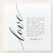 Bijbelvers liefdesscriptie Glazen Onderzetter (Voorkant)