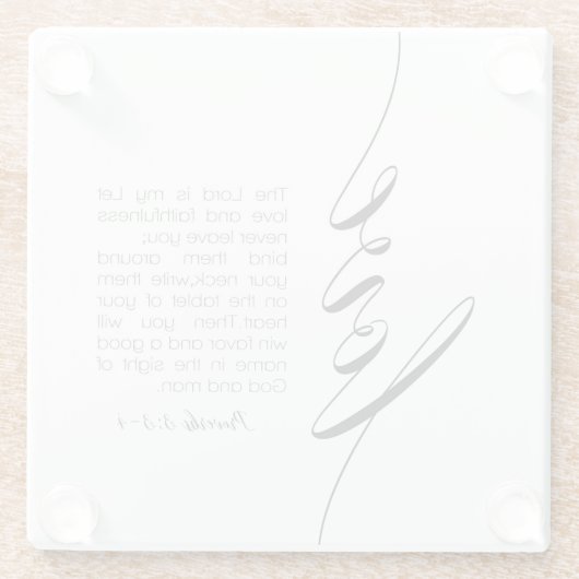 Bijbelvers liefdesscriptie Glazen Onderzetter (Achterkant)