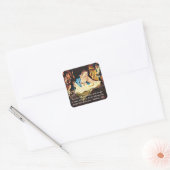 Bijbelvers, Matteüs 1:21 Maria en Jezus Kerstmis Vierkante Sticker (Envelop)