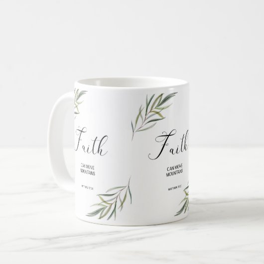 Bijbelvers Matteüs verlaat Schrift Koffie Mok (Voorkant links)