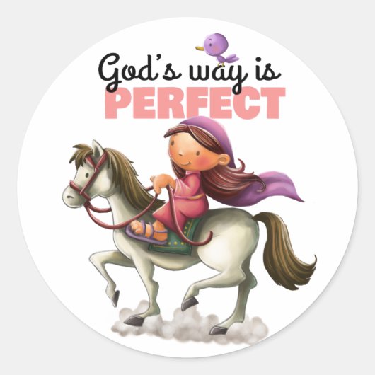 Bijbelvers meisje op de sticker van het paard (Voorkant)