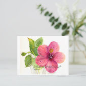 Bijbelvers met een bloem "Hibiscus" Briefkaart (Staand voorkant)