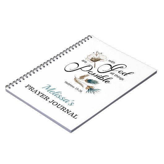 Bijbelvers - met God zijn alle dingen mogelijk Opm Notitieboek (Linkerzijde)