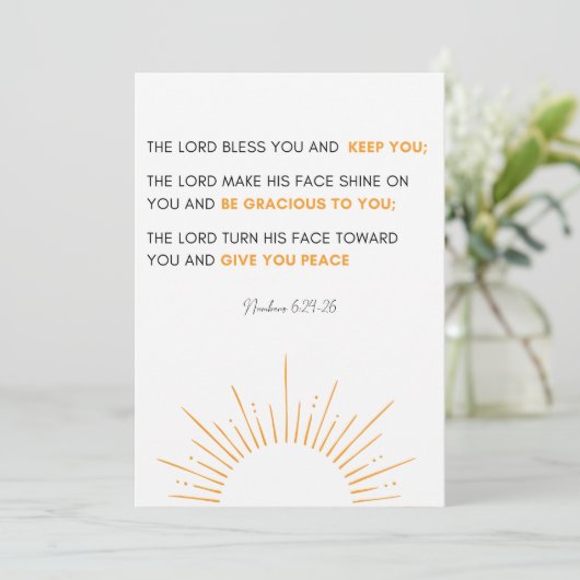 Bijbelvers met nummer 6:24 - De Heer zonder U Kaart (Staand voorkant)