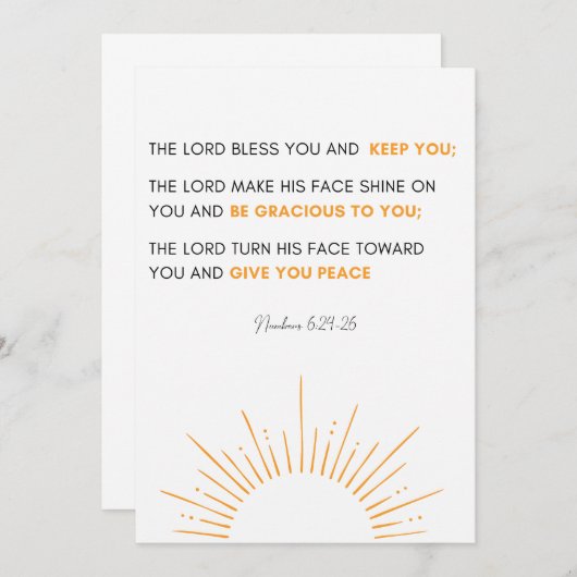 Bijbelvers met nummer 6:24 - De Heer zonder U Kaart (Voorkant / Achterkant)