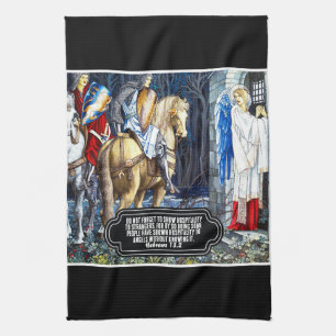 Bijbelvers met William Morris Angel Print Theedoek