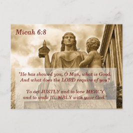 Bijbelvers Micha 6:8 Geest van Gerechtigheid Briefkaart