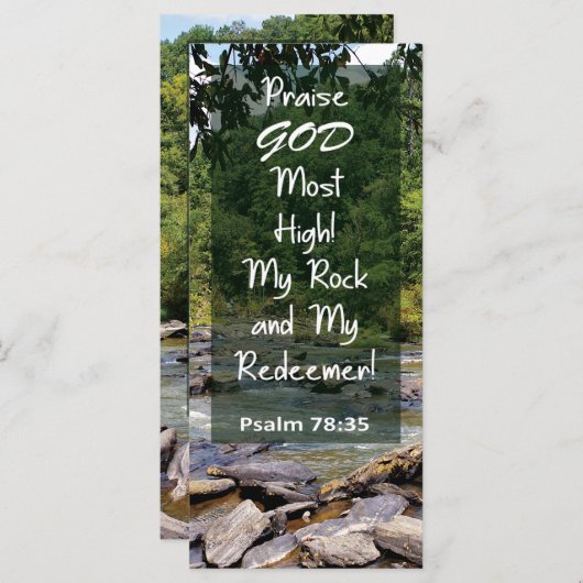 Bijbelvers Mijn Rock Mijn Verlosser Bladwijzer (Voorkant / Achterkant)