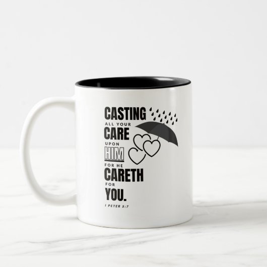 Bijbelvers Mok - I Petrus 5:7 KJV (Links)