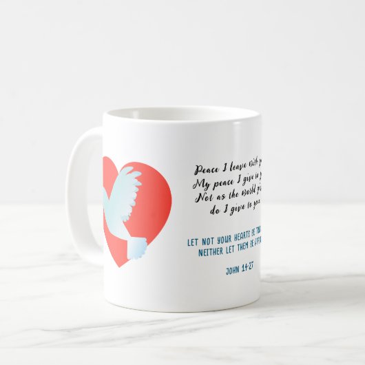 Bijbelvers Mok - Vrede (Voorkant links)