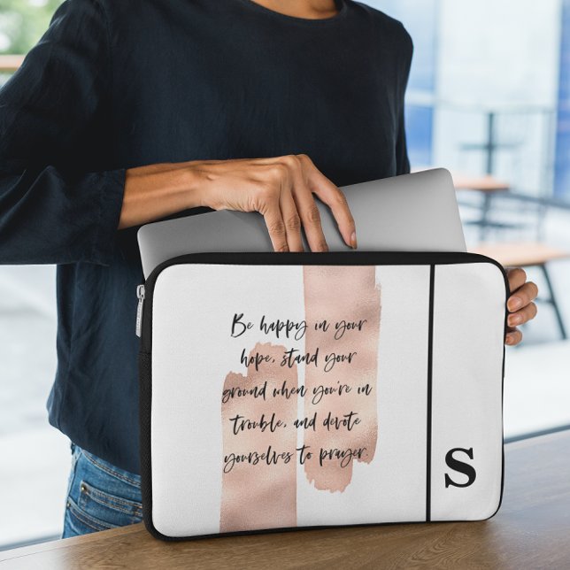 Bijbelvers Monogram laptophoes Laptop Sleeve (Creator heeft geüpload)