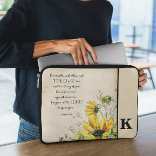 Bijbelvers Monogram laptophoes Laptop Sleeve