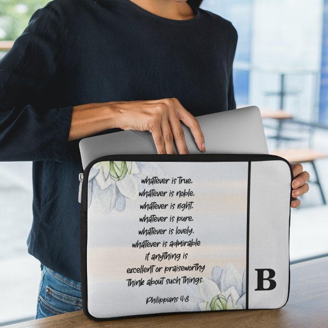 Bijbelvers Monogram laptophoes Laptop Sleeve (Creator heeft geüpload)