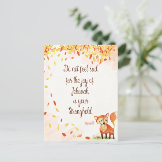 Bijbelvers - Nehemia 8:10  Notitieboek Briefkaart (Staand voorkant)