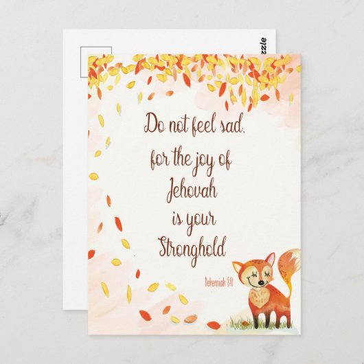 Bijbelvers - Nehemia 8:10  Notitieboek Briefkaart (Voorkant / Achterkant)