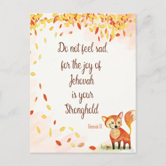 Bijbelvers - Nehemia 8:10  Notitieboek Briefkaart (Voorkant)