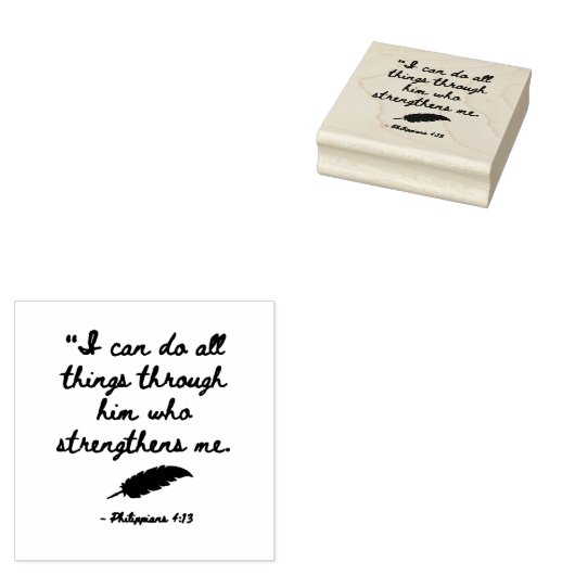 Bijbelvers om sterk te zijn - Phil. 4.13 uur Rubberstempel (Gestempeld)