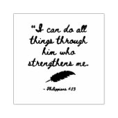 Bijbelvers om sterk te zijn - Phil. 4.13 uur Rubberstempel (Afrduk)