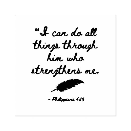 Bijbelvers om sterk te zijn - Phil. 4.13 uur Rubberstempel (Afrduk)