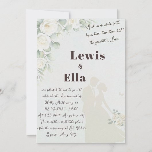 Bijbelvers Orthodoxe huwelijksuitnodiging Kaart (Voorkant)