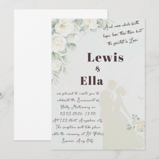 Bijbelvers Orthodoxe huwelijksuitnodiging Kaart (Voorkant / Achterkant)