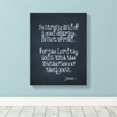 Bijbelvers over kracht en moed Joshua 1.9 Canvas Afdruk (Insitu (Houten vloer))