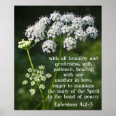 Bijbelvers over liefdesesthesians 4:2-3 Poster (Voorkant)