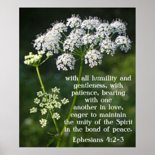 Bijbelvers over liefdesesthesians 4:2-3 Poster