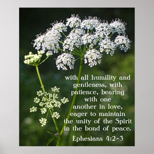Bijbelvers over liefdesesthesians 4:2-3 Poster (Voorkant)