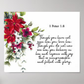 Bijbelvers Peter Poinsettia KerstPoster Poster (Voorkant)