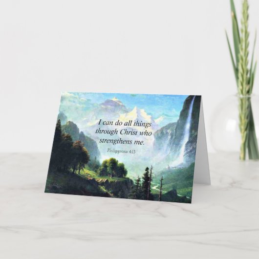 Bijbelvers, Phil 4:13, ik kan alles doen. Kaart (Voorkant)