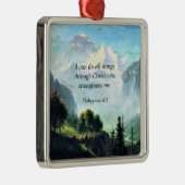 Bijbelvers, Phil 4:13, ik kan alles doen... Metalen Ornament (Rechts)