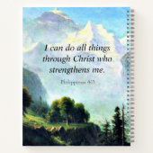 Bijbelvers, Phil 4:13, ik kan alles doen... Notitieboek (Achterkant)