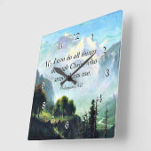 Bijbelvers, Phil 4:13, ik kan alles doen... Vierkante Klok (Hoek)