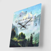 Bijbelvers, Phil 4:13, ik kan alles doen... Vierkante Klok (Hoek)