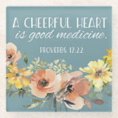 Bijbelvers Proverbs-geschrift Onderzetter Glazen Onderzetter (Voorkant)